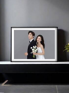 婚纱照相框 挂墙放大婚纱照摆台结婚照相框照片定制摆台洗照片