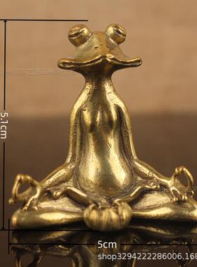 黄铜香炉香插禅意摆件青蛙香插喜上眉梢时来运转香插倒流香铜摆件