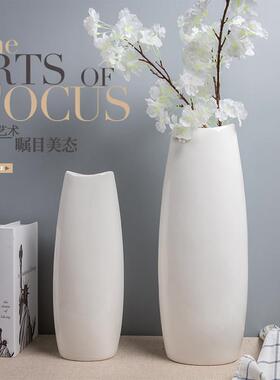 红色陶瓷花瓶 白色落地大花瓶 喜庆新房装修摆设结婚摆件礼物礼品