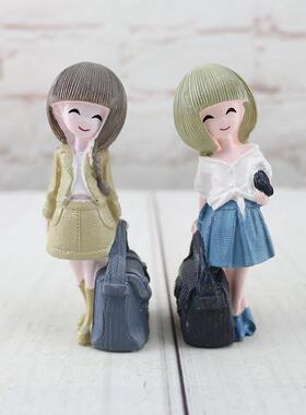 新款直销个性时尚奈尔姑娘树脂工艺品摆件 创意家居装饰摆设 学生