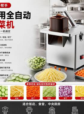 全自动商用切菜机迈吉奥 酒店食堂多用 果蔬切粒切丝切片一体机