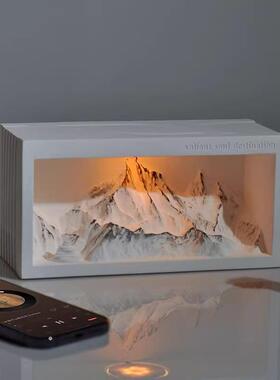 日照金山无线充电香薰氛围小夜灯蓝牙音箱结婚送新人摆件节日礼物