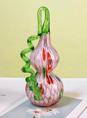 琉璃紫色网纹琉芦摆件LL0070