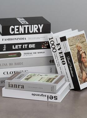 现代假书摆件北欧风格简约轻奢仿真书装饰书道具书壳盒子模型摆设