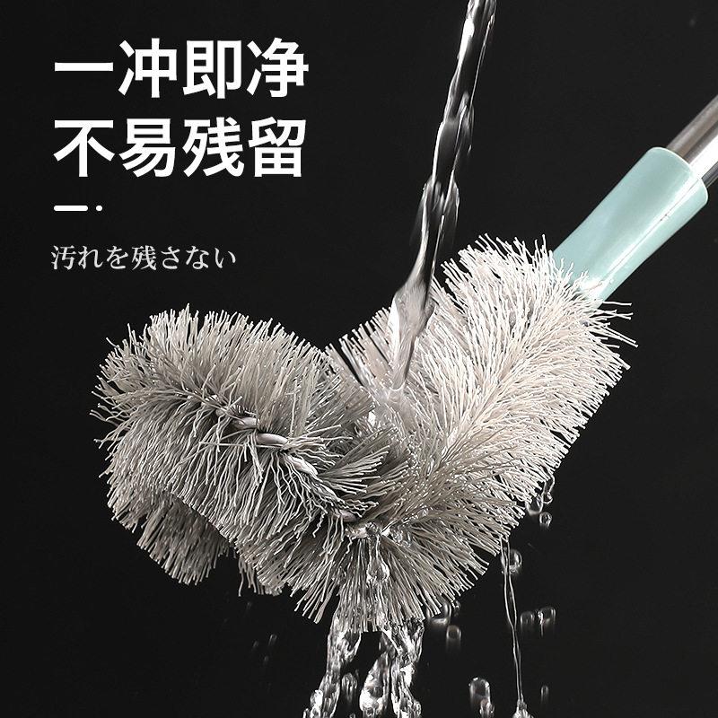 Steel ball brush long handle toilet brush household no dead angle toilet brush squat toilet 2026 new right angle cleaner