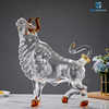 Bull-shaped craft-shaped wine bottle gift ornaments, head-up cow animal-shaped high borosilicate glass bubble wine bottle