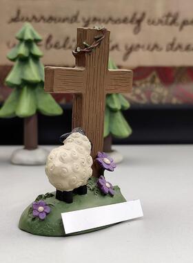 手工高档可摆件8834956饰绵羊美式乡礼村爱桌面家居装品物个性礼