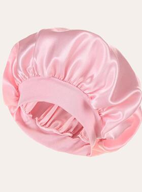 Satin Solid Wide-brimmed Sleeping Hat Night Sleep Bonnet帽子