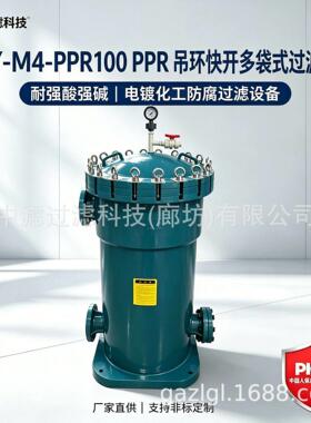 ZY‑M4‑PPR100 塑胶多袋过滤器 吊环快开结构 电镀液海水防