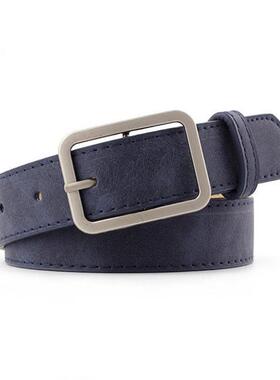 2.8cm Wide Leather Waist Strap Belt 女士方形针扣皮带百搭腰带