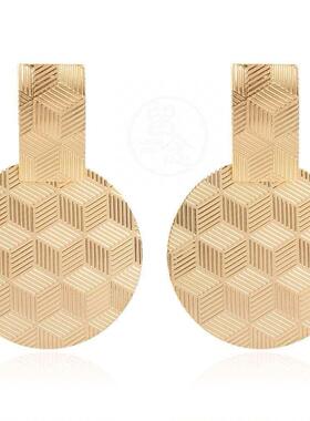 。Simple fashion geometric temperament electroplated Earring