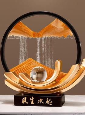 新款风高生水起流沙画酒摆件轻奢档品客厅电视柜装饰退伍军人纪念