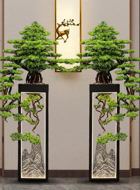仿真迎客松假树绿植大型落地摆件茶室会所办公室客厅罗汉松装饰