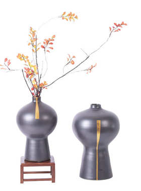 新中式创意花器太湖石样板间售楼处酒店客厅玄关处装饰品摆件