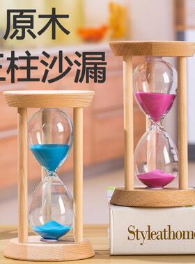 三柱流沙沙漏计时器30分钟创意个性摆件小孩生日礼物时间倒流沙