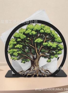 创意简约纸巾盒 客厅卧室卫生间纸巾架铁艺工艺品