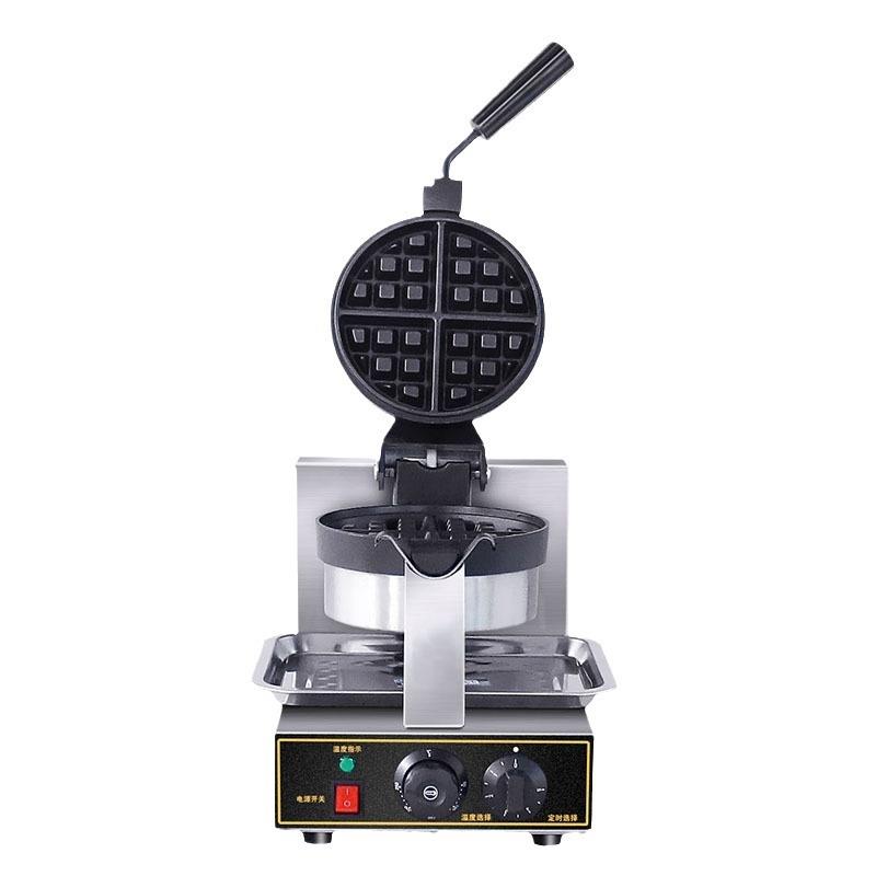 Commercial Round Electric Waffle Oven Up and Down Flip Single Head Waffle Maker Global Plug Baking Breakfast Waffle Maker