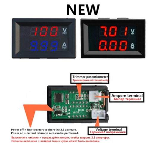 DC0-100V/10A LED直流双显示数字电流电压表 双显示数字表头 xtw - 图2