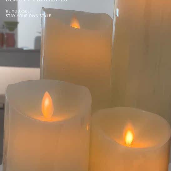 大直径电池遥控款彷真LED电子蜡烛灯芯摇摆剧本杀浪漫婚礼布置 - 图2