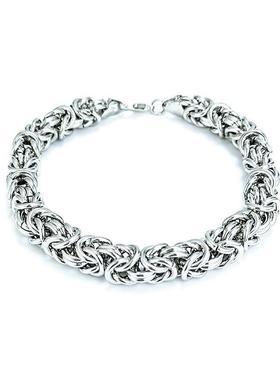 爆款欧美金属风格手工编织复古霸气男女宽龙骨链环环相扣个性手链