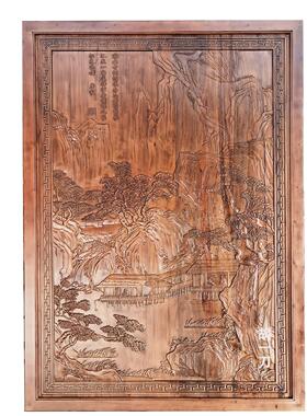 东阳木雕仿古木雕实木饰品隔断屏风背景挂饰花窗客厅玄关中式风格