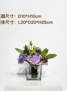样板间商务会议桌清新居家茶几女孩房家居饰品现代彷真花艺摆件