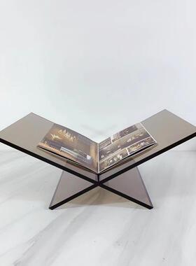 现代简约售楼处样板间亚克力书架书报夹摆件杂志架软装饰品