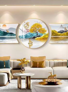 现代简约轻奢山水画沙发背景墙挂画寓意好新款高档大气客厅装饰画