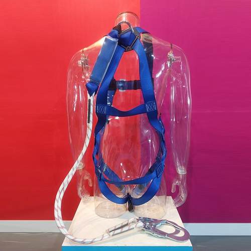 汉盾 HD-FP1892 单挂点五点集成式安全带 配1.2米双挂钩缓冲系绳 - 图1