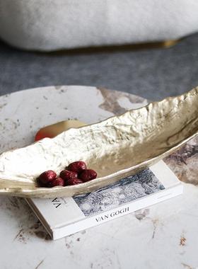 设果计师创意小船现盘摆件高端轻MCR奢客厅代样房餐板桌托盘软装