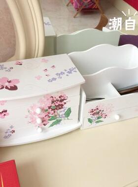 正品质首饰盒多抽屉梳简约发饰木饰品收纳公主收纳箱玩层具儿童妆