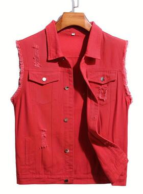 J 85713 Men's distressed denim vest 士做旧无袖牛仔马甲
