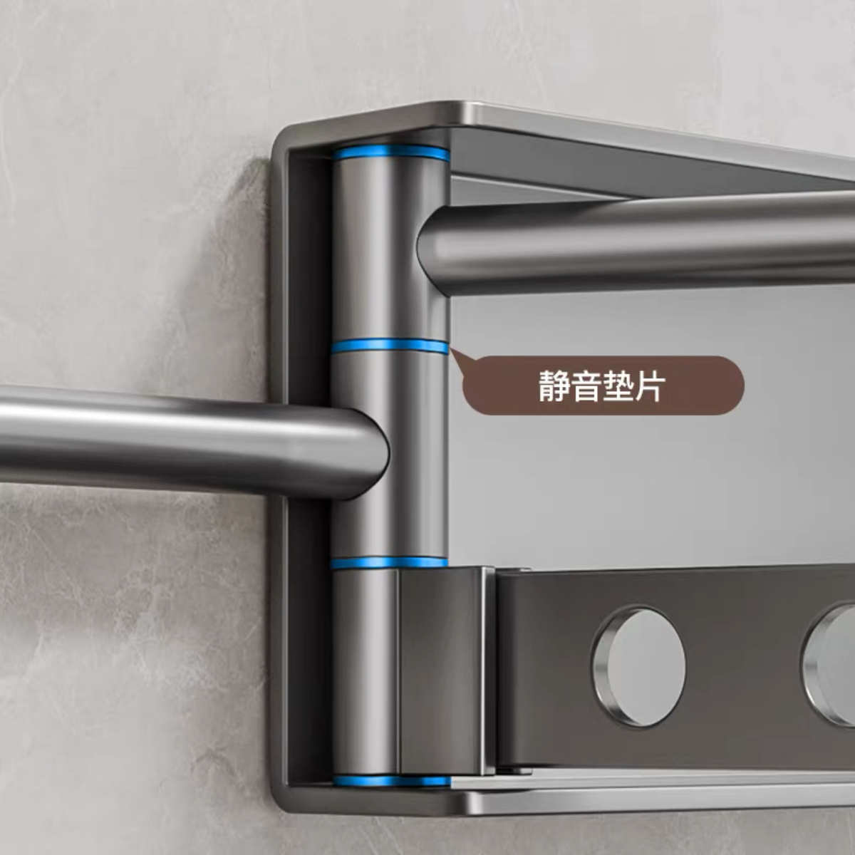 阳台免打孔晾衣杆晒衣服家用式多功能壁挂隐形晾衣架架子折叠 - 图2