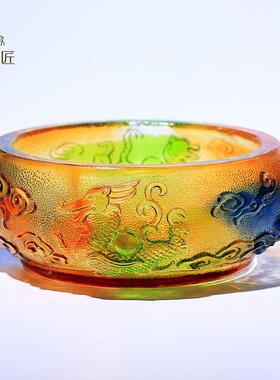琉璃存钱罐摆件四神兽聚宝盆客厅招财聚财水晶装饰轻奢高档工艺礼