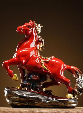 马到成功生肖马摆件招财工艺礼品办公室桌马上发财客厅酒柜装饰品