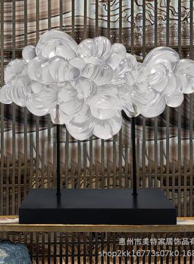 现代高档玄屏风MC-TY-62店别关墅创酒意软装装摆件透明树脂抽象雕