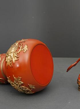 富贵牡家RCX丹铜制葫芦摆摆件开盖真品空心居室玄关装饰品工艺内