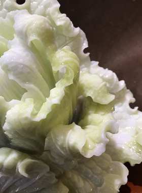 岫玉玉雕开心白菜摆件 家居装饰工艺品摆设 手工雕刻岫玉礼品
