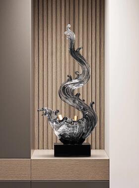 ?1现代风生水起象术艺雕塑电视柜摆件客厅抽关酒柜装饰品高端大玄