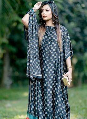 Women'S Ditsy Floral Print Long Scarf & Shawl Set, Casual