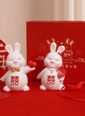 结婚送新人礼物新婚房布置卧室客厅装饰礼品朋友闺蜜情侣订婚摆件