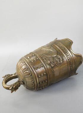 铜龙凤钟双龙钟妙音铜艺用品工艺品摆件铜器