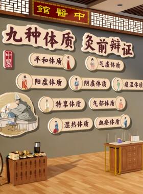 中医九种体质挂图辨识养生馆装饰画理疗按摩店文化形象壁贴