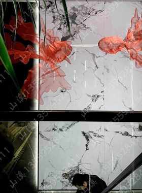 现代中式金鱼空中悬挂软装吊饰创意金属网格商场酒店开业艺术装饰