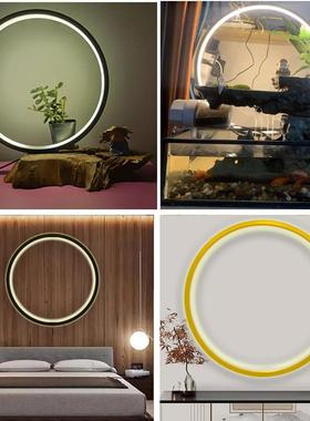 12v灯圈30-40-50-60cm亮造景流水摆件环型佛光圈大尺寸圆形背景灯