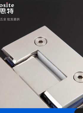 304不锈钢浴室夹淋浴房玻璃门夹铰链180度折页浴室夹亮光全铸