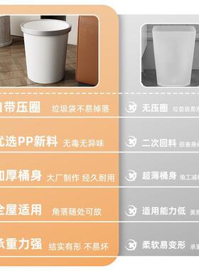 家用塑料垃圾桶大容量厨房镂空纸篓宿舍卫生间客厅无盖垃圾桶