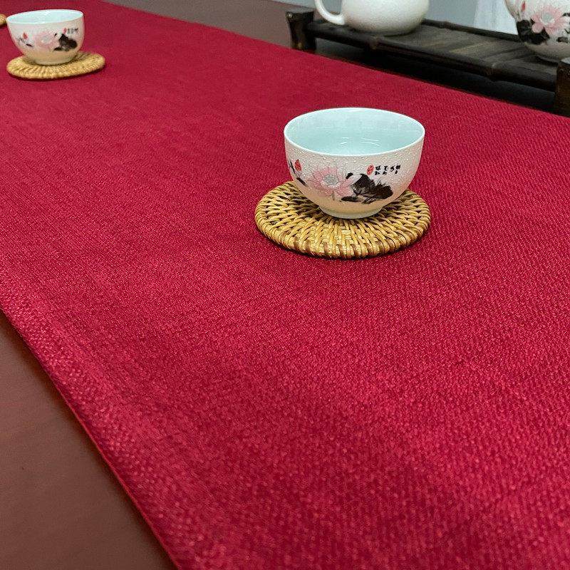 红色纯色餐桌旗中式结婚礼喜庆茶桌布茶布茶席电视柜茶几桌布旗布,淘宝优惠券,粉丝福利购,淘宝优惠卷