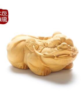 黄杨木雕机器雕刻手把件挂件创意木质工艺品礼品招财神兽貔貅摆件