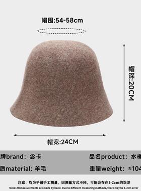 帽子时尚秋冬简约羊毛渔夫帽子